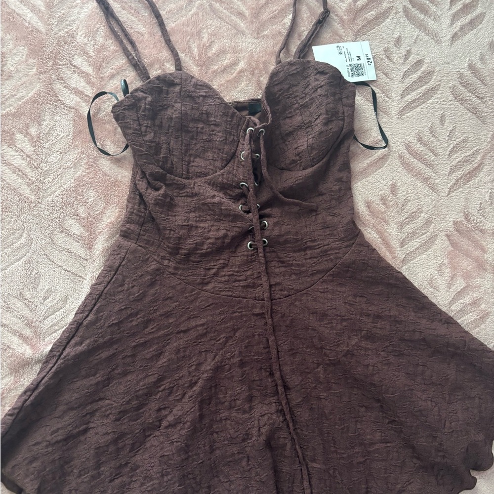 Forever 21 Textured Lace-Up Dress